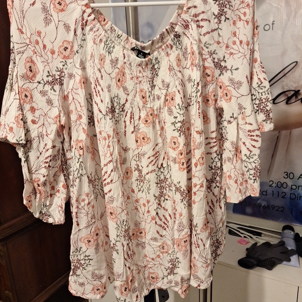 a.n.a Floral Maxi Dress in Pink and Cream